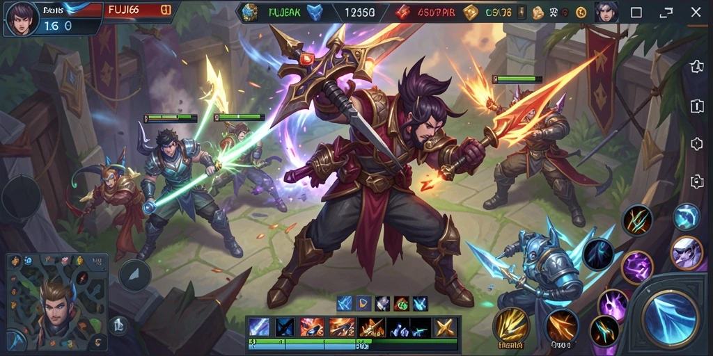 Screenshot FUJI66 menunjukkan pertarungan seru di arena MOBA.