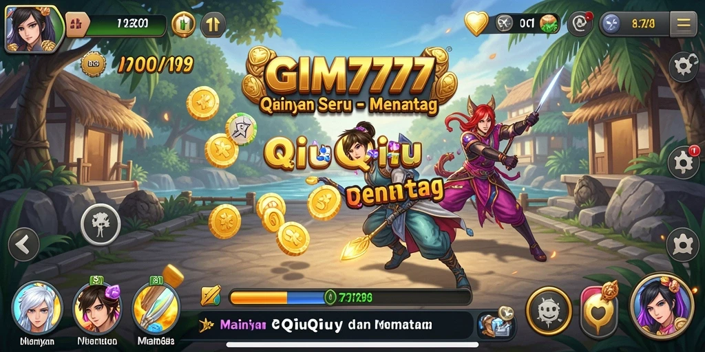 Screenshot menunjukkan gameplay seru dari GIM777 QiuQiu.