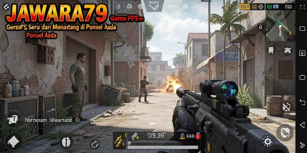 Screenshot menampilkan aksi seru dalam JAWARA79 dengan gameplay FPS yang mendebarkan.