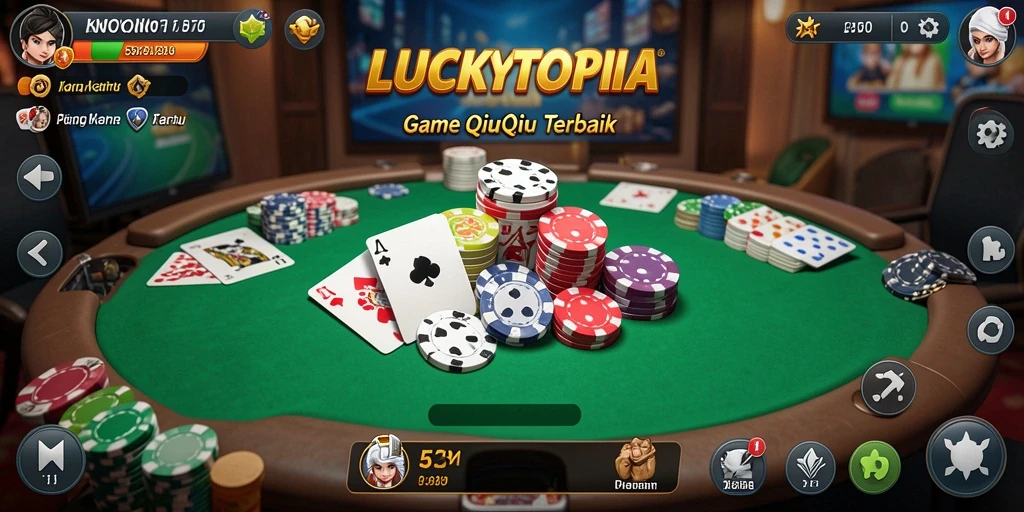 Gameplay seru LUCKYTOPIA dengan pertarungan QiuQiu.