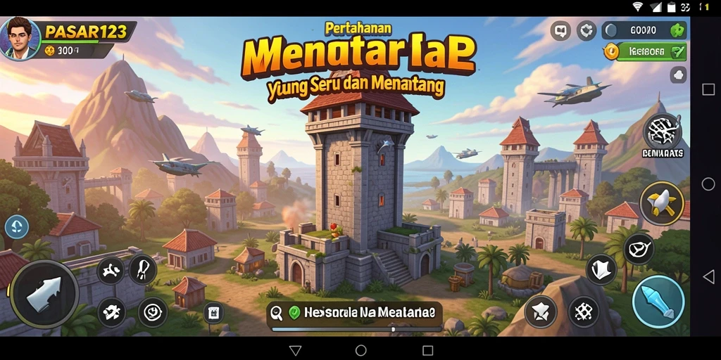 Tampilan gambar aksi pertahanan menara PASAR123 yang mendebarkan.