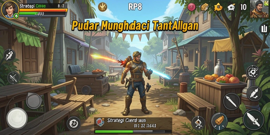 Tangkapan layar utama RP8 menunjukkan intensitas pertempuran strategi.