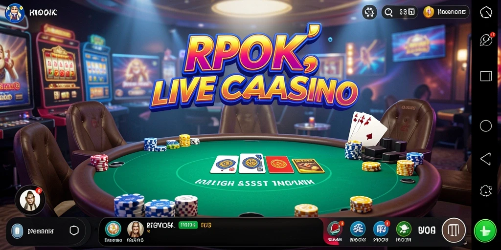 Tampilan utama RPOK menampilkan dealer dan gameplay Live Casino yang menarik.